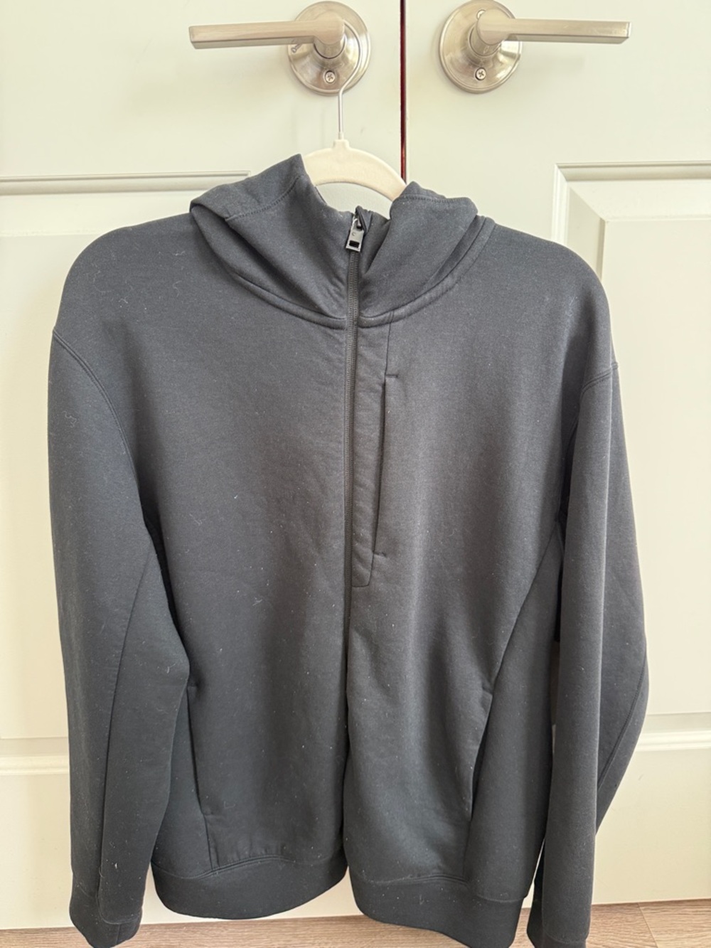 Uniqlo Men's Charcoal Zip-Up Hooded Sweatshirt